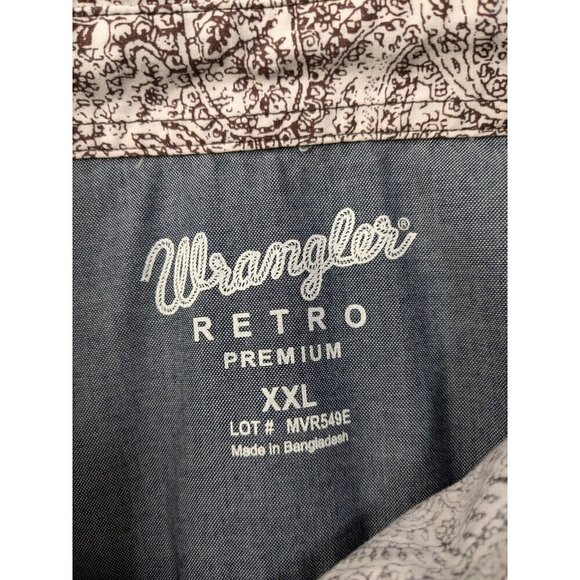 Wrangler Retro Premium Shirt Mens XXL Long Sleeve Button All Over Print - Picture 3 of 11
